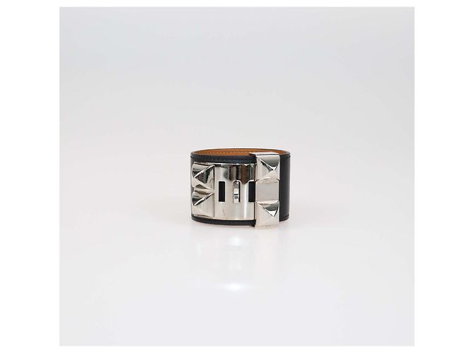 Hermès Hermes Collier de Chien Armband aus schwarzem Swift-Leder - Ansicht 3