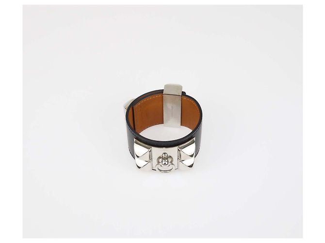 Hermès Hermes Collier de Chien Armband aus schwarzem Swift-Leder - Ansicht 4