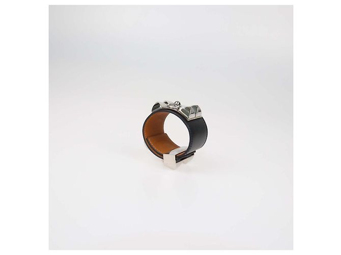 Hermès Hermes Collier de Chien Armband aus schwarzem Swift-Leder - Ansicht 6