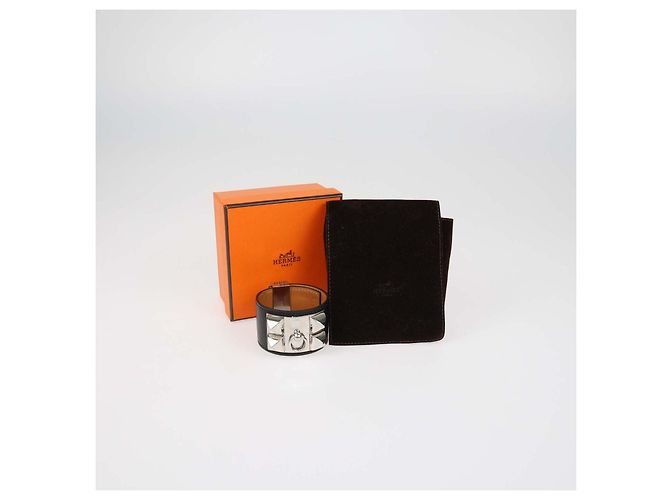 Hermès Hermes Collier de Chien Armband aus schwarzem Swift-Leder - Ansicht 7