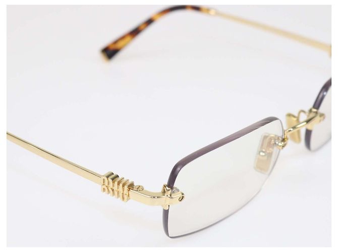 Miu Miu Gold, Blue-ray Transparent Lens randlose Brille - Ansicht 6