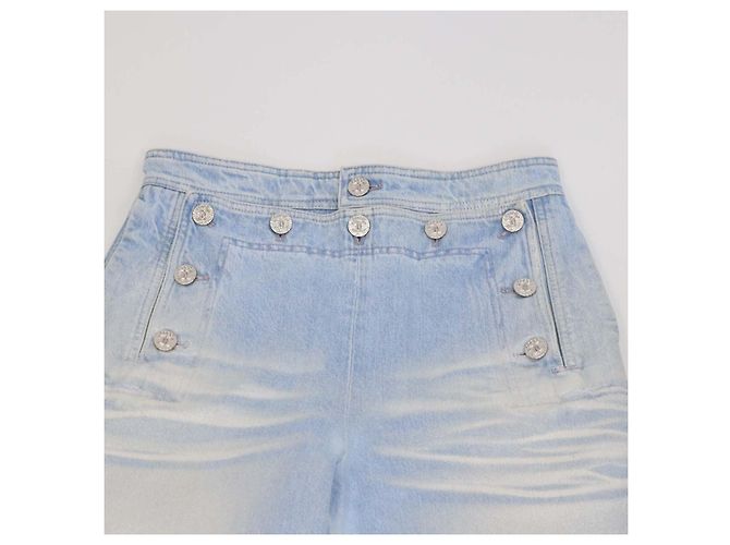 Pantalones Chanel Coco Beach Sailor de denim lavado azul claro, pierna recta - vista 4