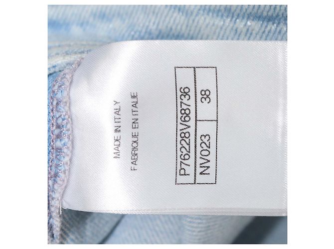 Pantalones Chanel Coco Beach Sailor de denim lavado azul claro, pierna recta - vista 6