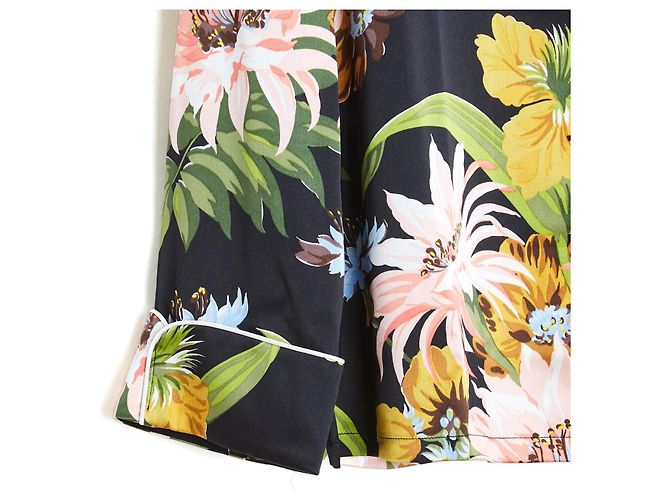 Autre Marque Olivia von Halle Pigiama Seta Nero Floreale Multicolore - vista 5