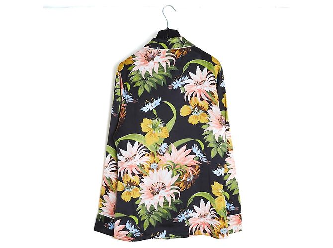 Autre Marque Olivia von Halle Pigiama Seta Nero Floreale Multicolore - vista 6
