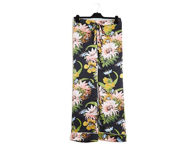 Autre Marque Olivia von Halle Pigiama Seta Nero Floreale Multicolore - vista 7