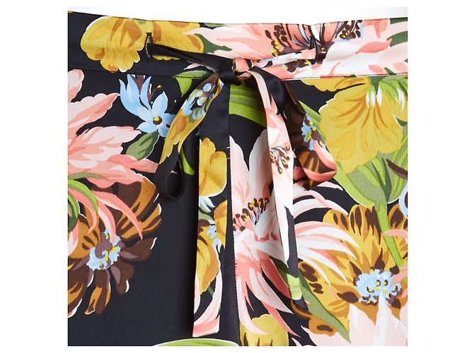 Autre Marque Olivia von Halle Pigiama Seta Nero Floreale Multicolore - vista 8