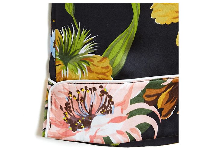 Autre Marque Olivia von Halle Pigiama Seta Nero Floreale Multicolore - vista 9