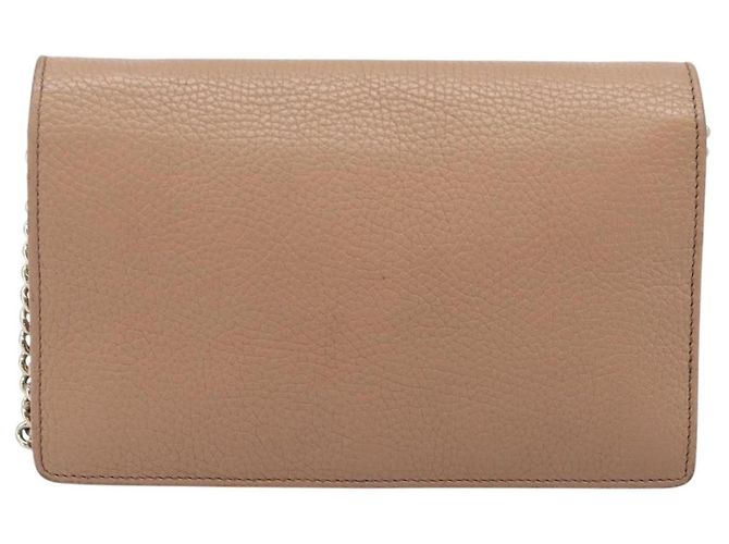Gucci Soho Wallet on Chain Leather Bege - vista 2