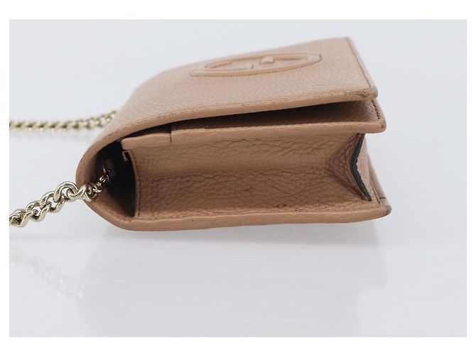 Gucci Soho Wallet on Chain Leather Bege - vista 4