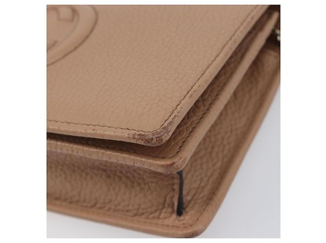Gucci Soho Wallet on Chain Leather Bege - vista 7