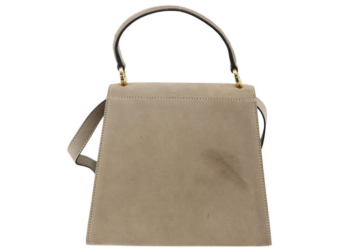 Borsa Tote Convertible Vara Bow in Camoscio Small Salvatore Ferragamo Beige - vista 2