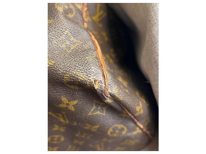 Louis Vuitton Borsa da viaggio Keepall 50 vintage in toile Monogram — Anni '70 Marrone Gold hardware - vista 11