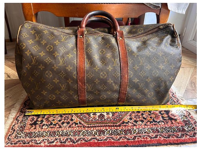 Louis Vuitton Borsa da viaggio Keepall 50 vintage in toile Monogram — Anni '70 Marrone Gold hardware - vista 13