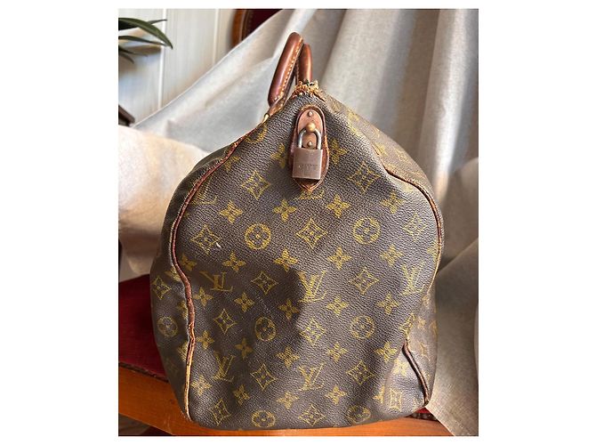 Louis Vuitton Borsa da viaggio Keepall 50 vintage in toile Monogram — Anni '70 Marrone Gold hardware - vista 15