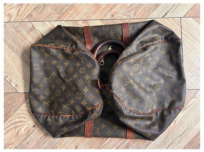 Louis Vuitton Borsa da viaggio Keepall 50 vintage in toile Monogram — Anni '70 Marrone Gold hardware - vista 20