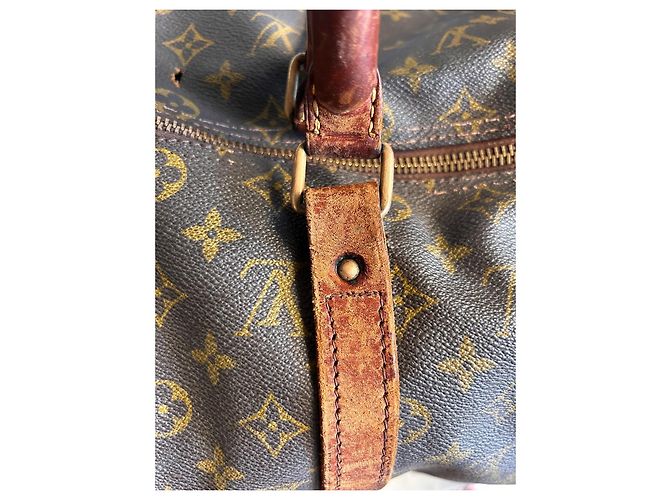 Louis Vuitton Borsa da viaggio Keepall 50 vintage in toile Monogram — Anni '70 Marrone Gold hardware - vista 4
