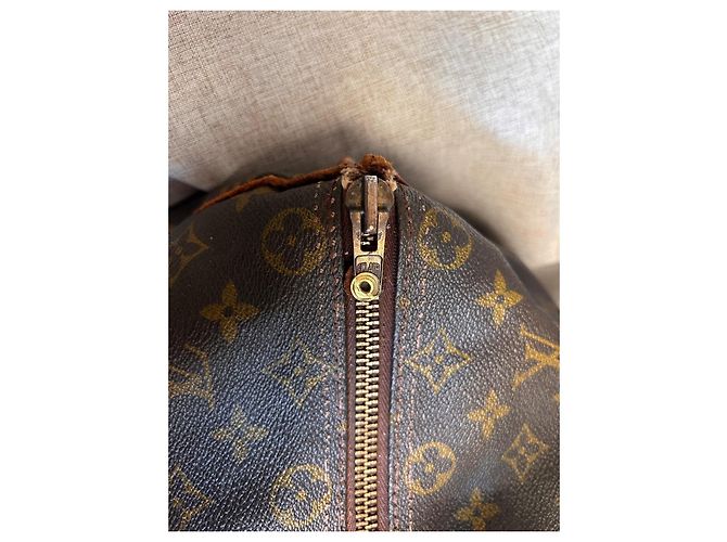 Louis Vuitton Borsa da viaggio Keepall 50 vintage in toile Monogram — Anni '70 Marrone Gold hardware - vista 5
