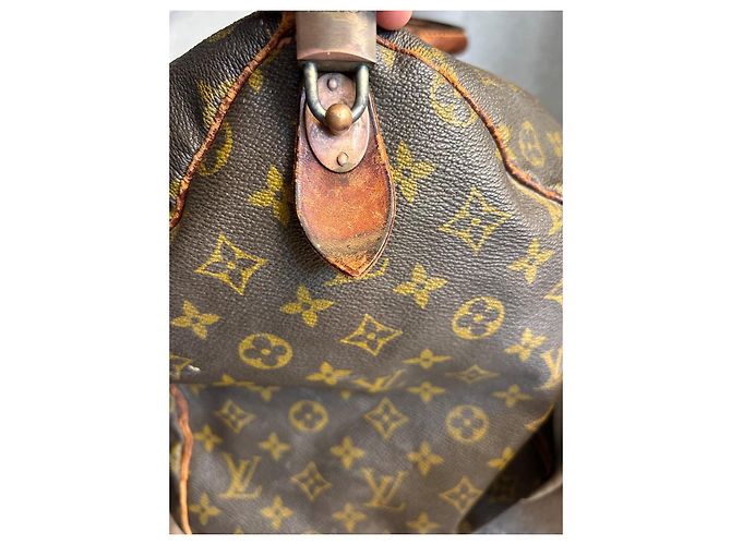 Louis Vuitton Borsa da viaggio Keepall 50 vintage in toile Monogram — Anni '70 Marrone Gold hardware - vista 7