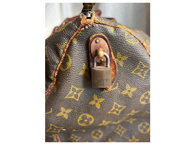 Louis Vuitton Borsa da viaggio Keepall 50 vintage in toile Monogram — Anni '70 Marrone Gold hardware - vista 8