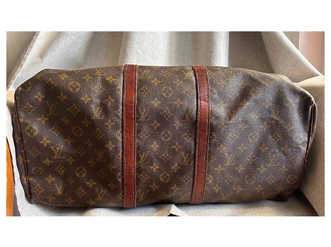 Louis Vuitton Borsa da viaggio Keepall 50 vintage in toile Monogram — Anni '70 Marrone Gold hardware - vista 9