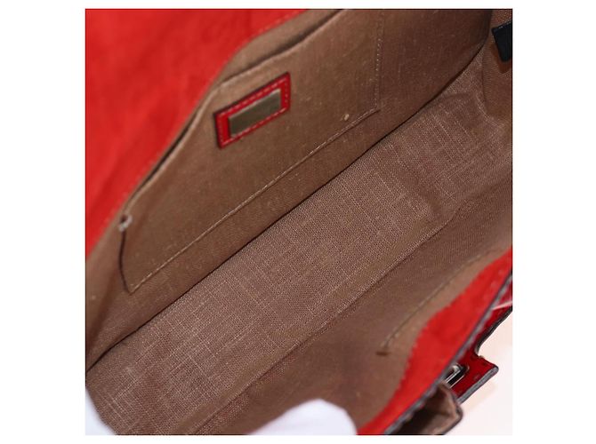 Borsa Convertible Fendi Secret Code F3 in Pelle Testurizzata Rosso - vista 5