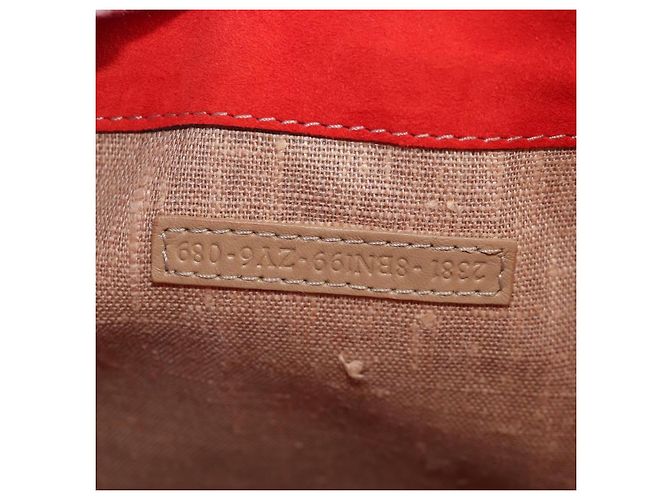 Borsa Convertible Fendi Secret Code F3 in Pelle Testurizzata Rosso - vista 6