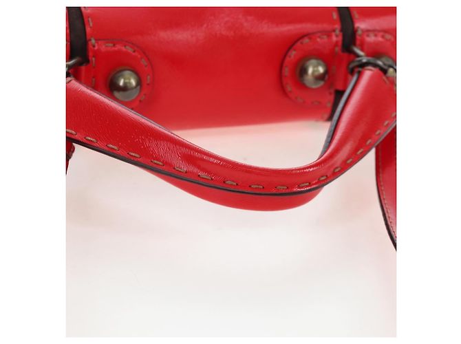 Borsa Convertible Fendi Secret Code F3 in Pelle Testurizzata Rosso - vista 7