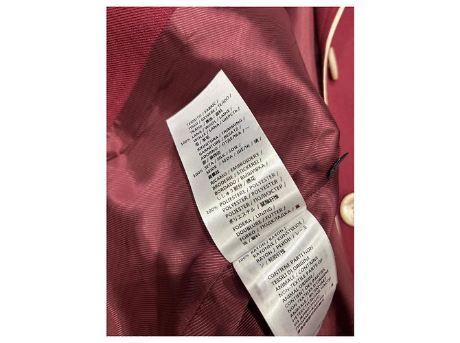 Blazer Gucci de lã borgonha com vivo branco e bordado de pássaro Bordeaux - vista 6