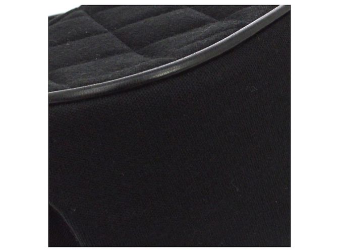 Chanel Vintage Mademoiselle Top Handle Flap Quilted Jersey Small Nero - vista 7