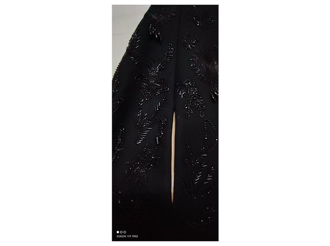 Prada Embroidered Black Wool Cape - view 3