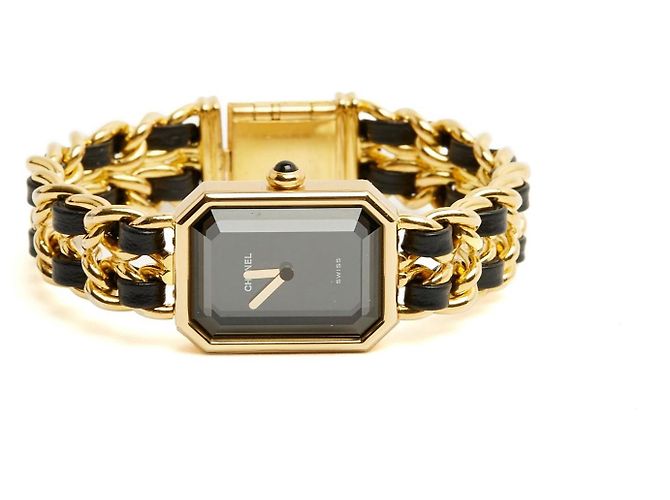 Chanel Première Uhr Goldfarbenes Metall Schwarzes Leder Golden - Ansicht 2