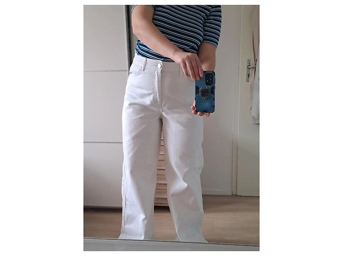 Autre Marque Jeans wide leg branco - vista 6