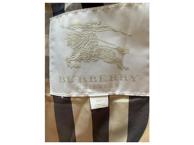 Trench coat blu navy per bambini Burberry con fodera Nova Check - vista 11