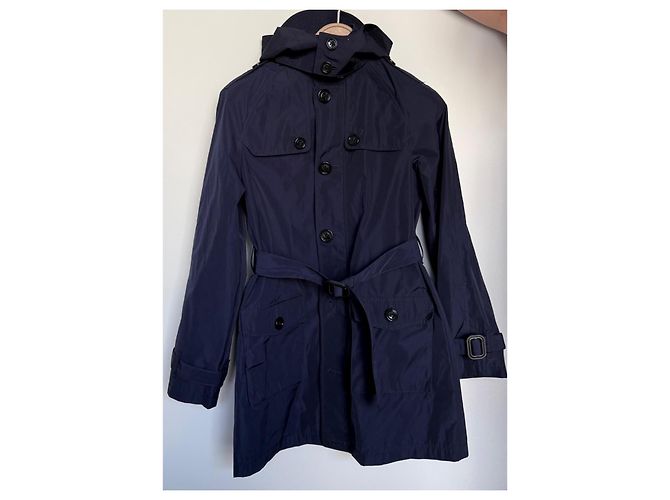 Trench coat blu navy per bambini Burberry con fodera Nova Check - vista 2