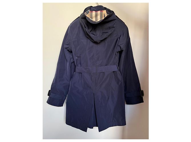 Trench coat blu navy per bambini Burberry con fodera Nova Check - vista 4