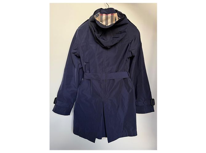 Trench coat blu navy per bambini Burberry con fodera Nova Check - vista 5