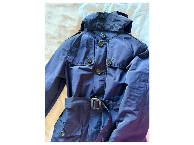 Trench coat blu navy per bambini Burberry con fodera Nova Check - vista 6