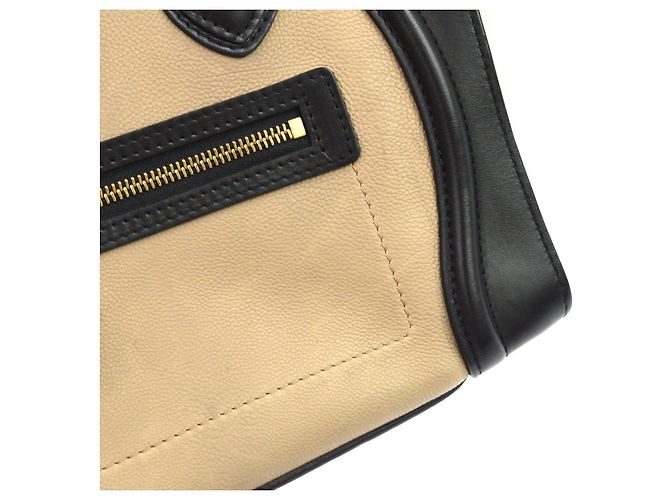 Céline Celine Tricolor Luggage Leather Medium Bege - vista 6