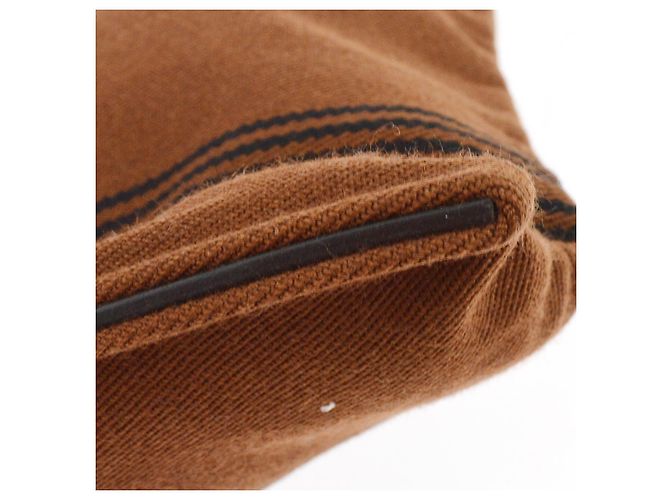 Hermès Hermes Calicut Cabas Ribbed Canvas with Leather Brown - view 5