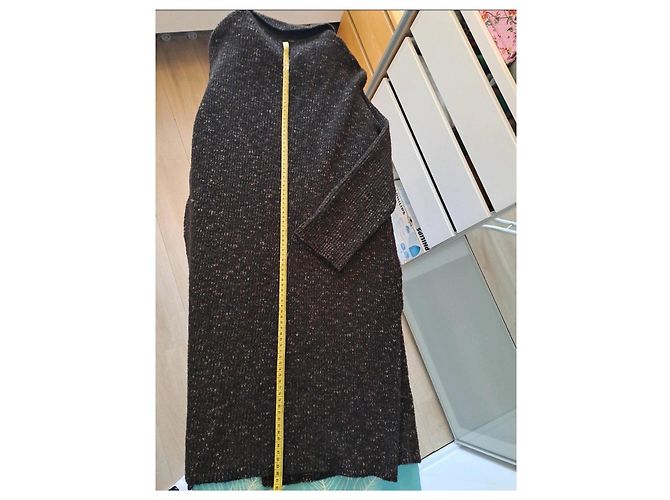 Autre Marque Damen Strickmantel Metallisch Dunkelbraun - Ansicht 7