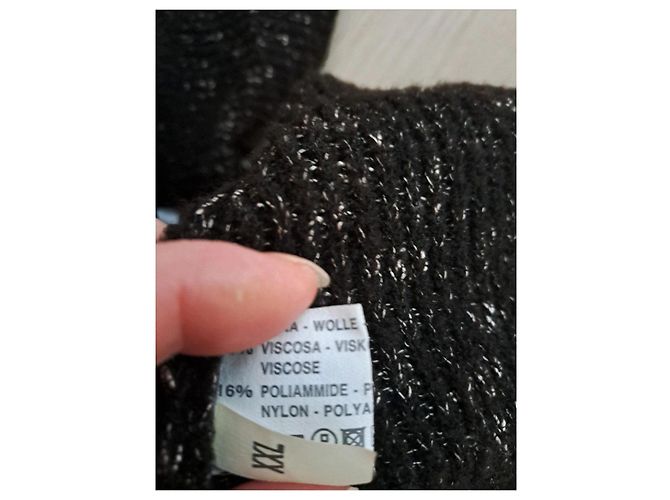 Autre Marque Damen Strickmantel Metallisch Dunkelbraun - Ansicht 8