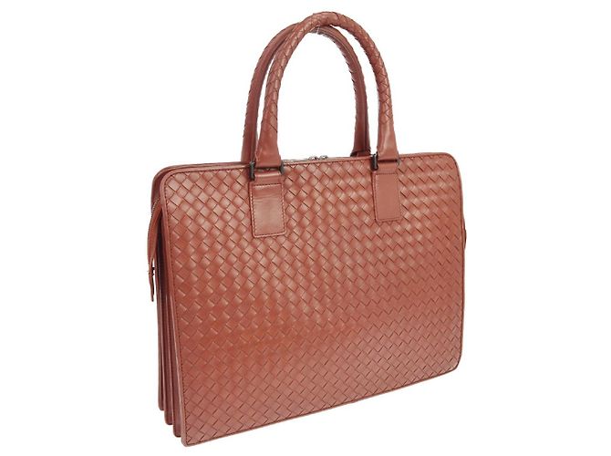 Bottega Veneta Soft Slim Intrecciato Nappa Marrone - vista 2