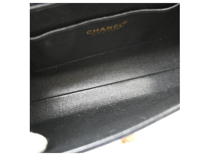 Chanel Chocolate Bar Mademoiselle Lock Chain Quilted velvet Nero - vista 3