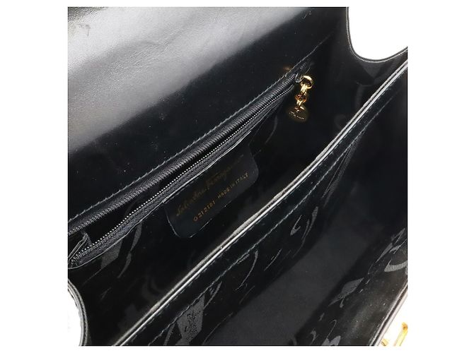 Borsa a tracolla in pelle Gancini Salvatore Ferragamo Nero - vista 9