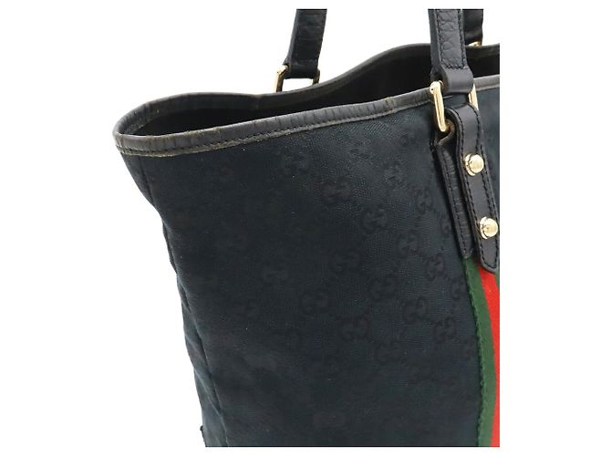 Borsa Tote/Spalla Gucci GG Canvas Sherry Line Nero Rosso Verde - vista 5