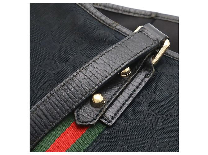 Borsa Tote/Spalla Gucci GG Canvas Sherry Line Nero Rosso Verde - vista 8