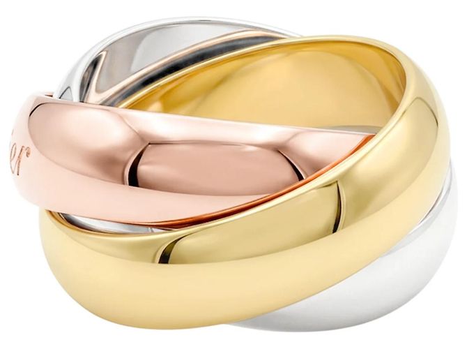 Anillo Cartier, "Trinity", oro amarillo, oro blanco, oro rosa. - vista 2