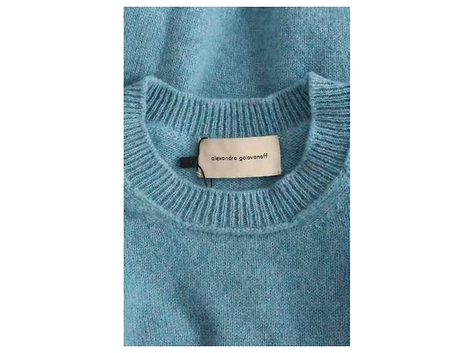 Pull Alexandra Golovanoff en cachemire bleu S - vue 5