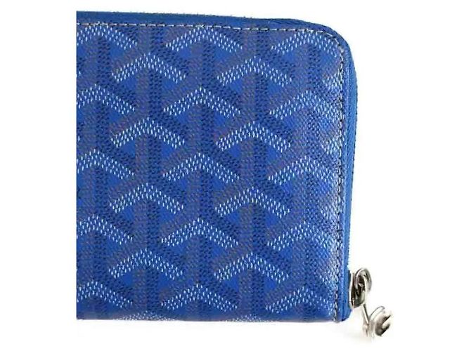 Portafoglio Goyard Matignon APM Zip GM 10 Blu Pelle - vista 4